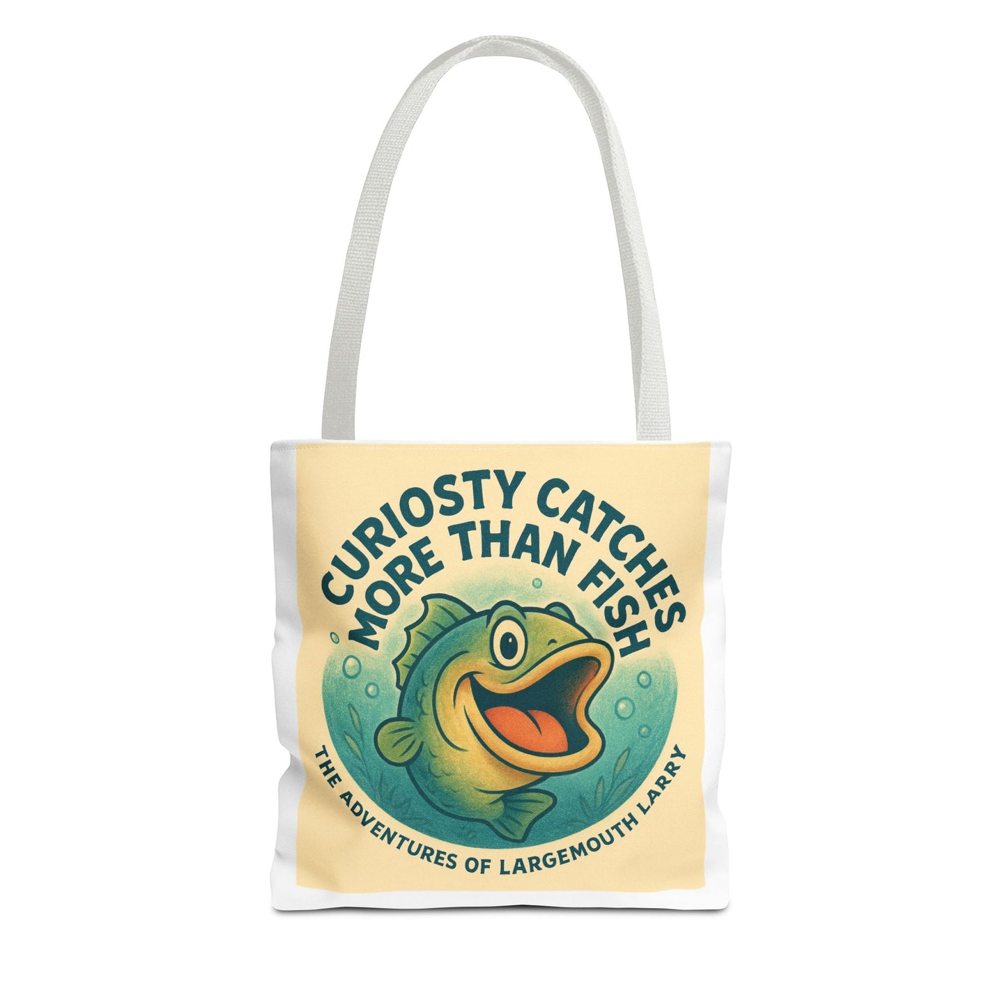 Whimsical Fishing Tote Bag - Curiosity Catches More Than Fish, Beach Bag, Eco-Friendly, Gift for Angler, Nature Lover Tote
