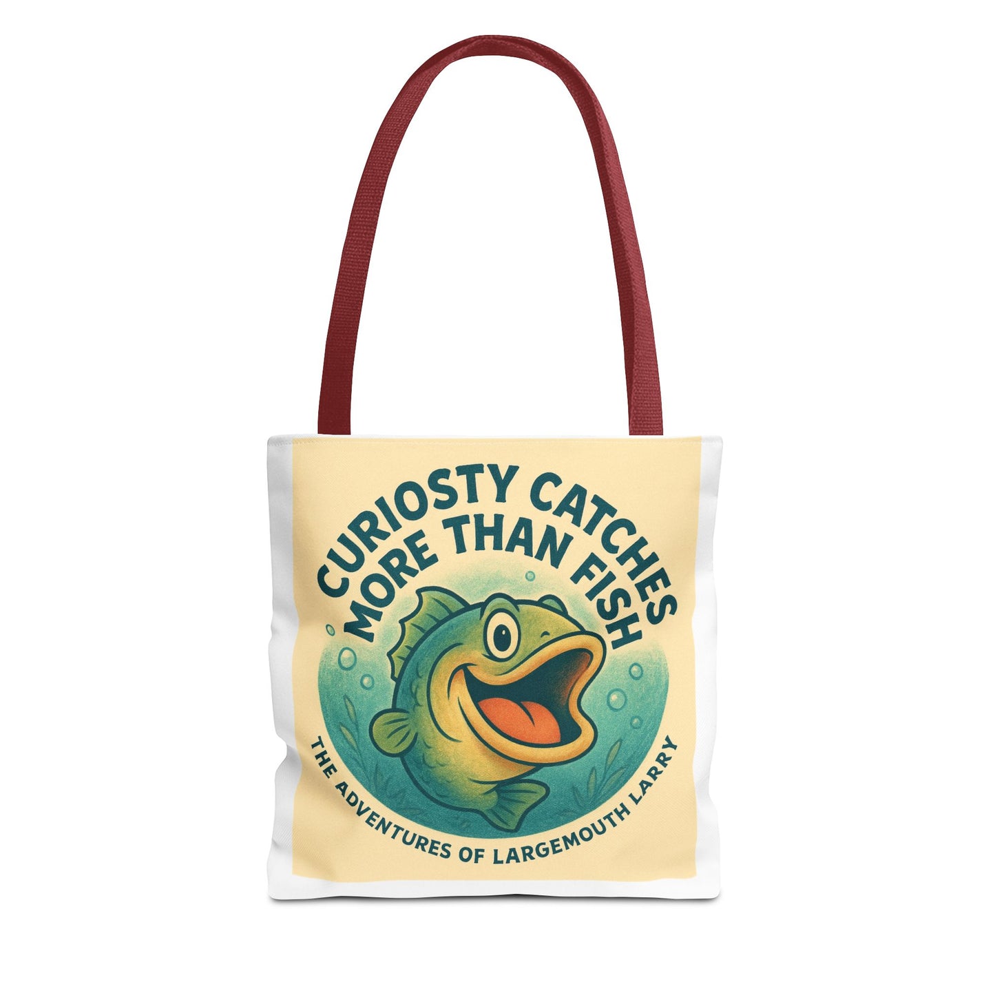 Whimsical Fishing Tote Bag - Curiosity Catches More Than Fish, Beach Bag, Eco-Friendly, Gift for Angler, Nature Lover Tote