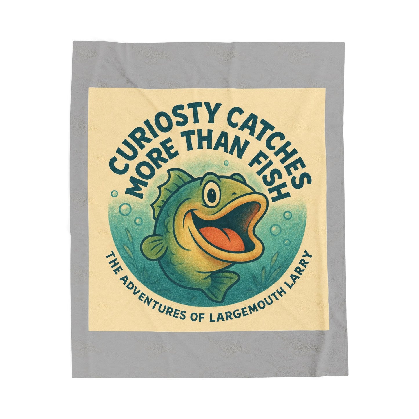 Curiosity Catches More Than Fish - Velveteen Plush Blanket for Fishing Enthusiasts, Cozy Throw for Home, Perfect Gift, Camping [...]