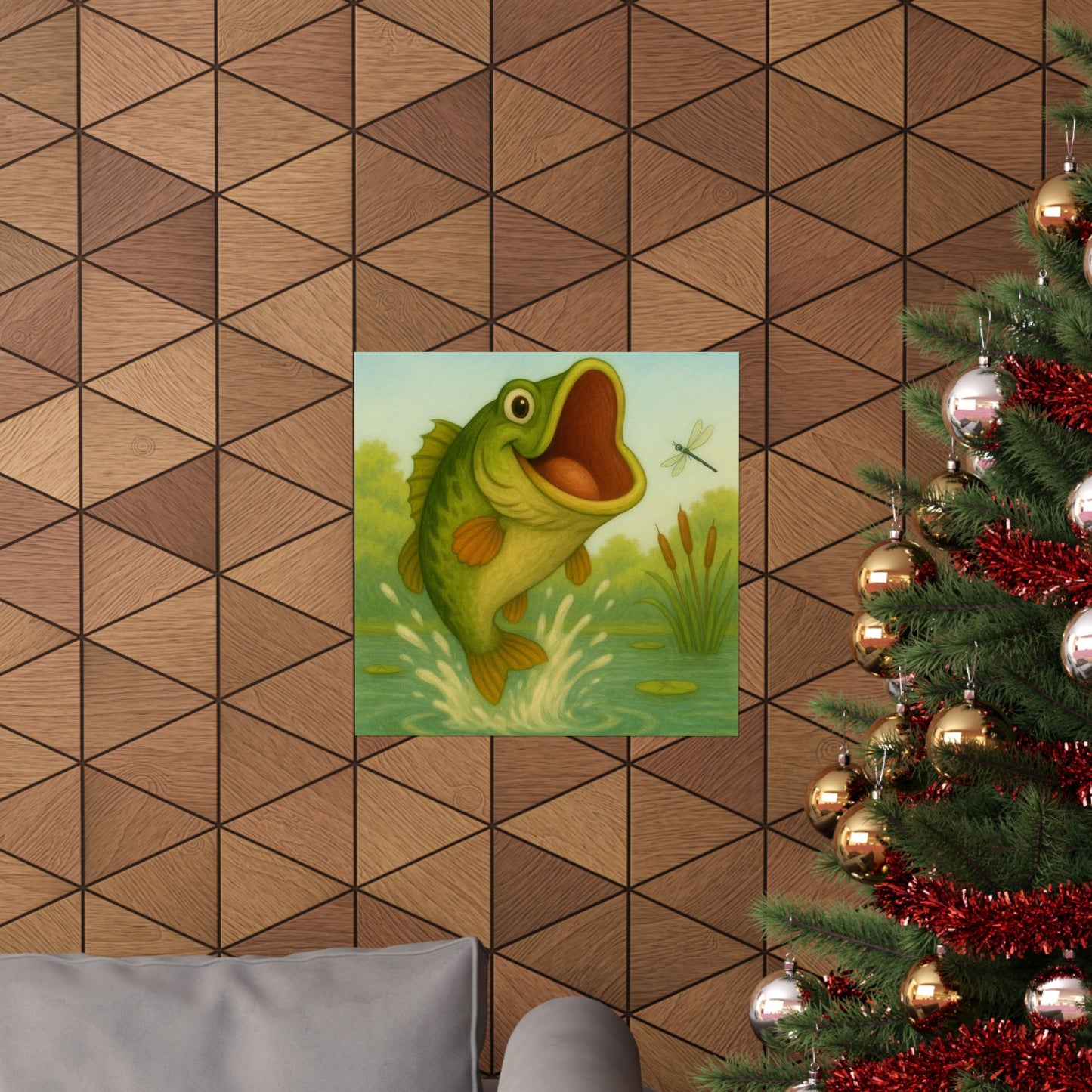 Playful Fish Art Poster, Kids Room Decor, Fishing Lover Gift, Nature Wall Art, Nursery Print, Birthday Gift Idea