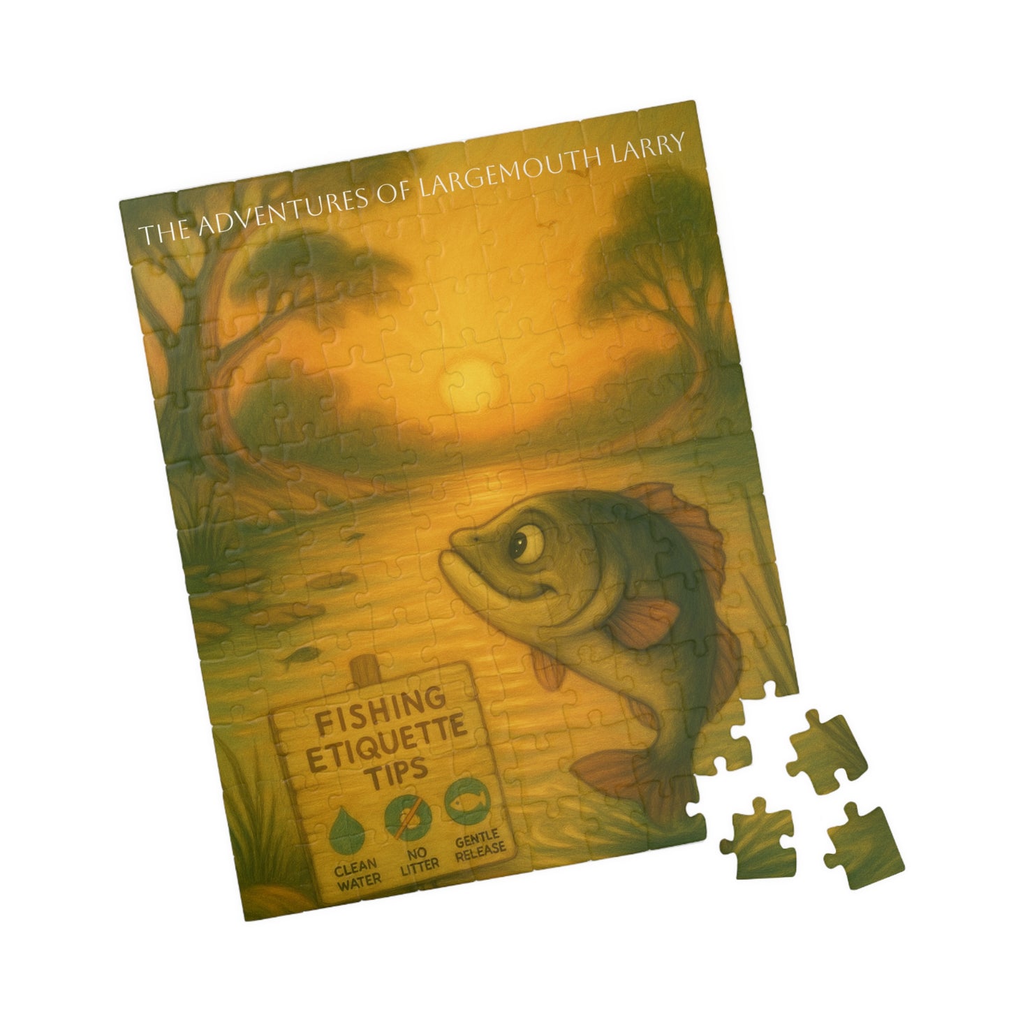 Fishing Puzzle - 110/252/520/1014 Pieces, Family Fun Activity, Outdoor Enthusiast Gift, Game Night Décor, Relaxing Hobby