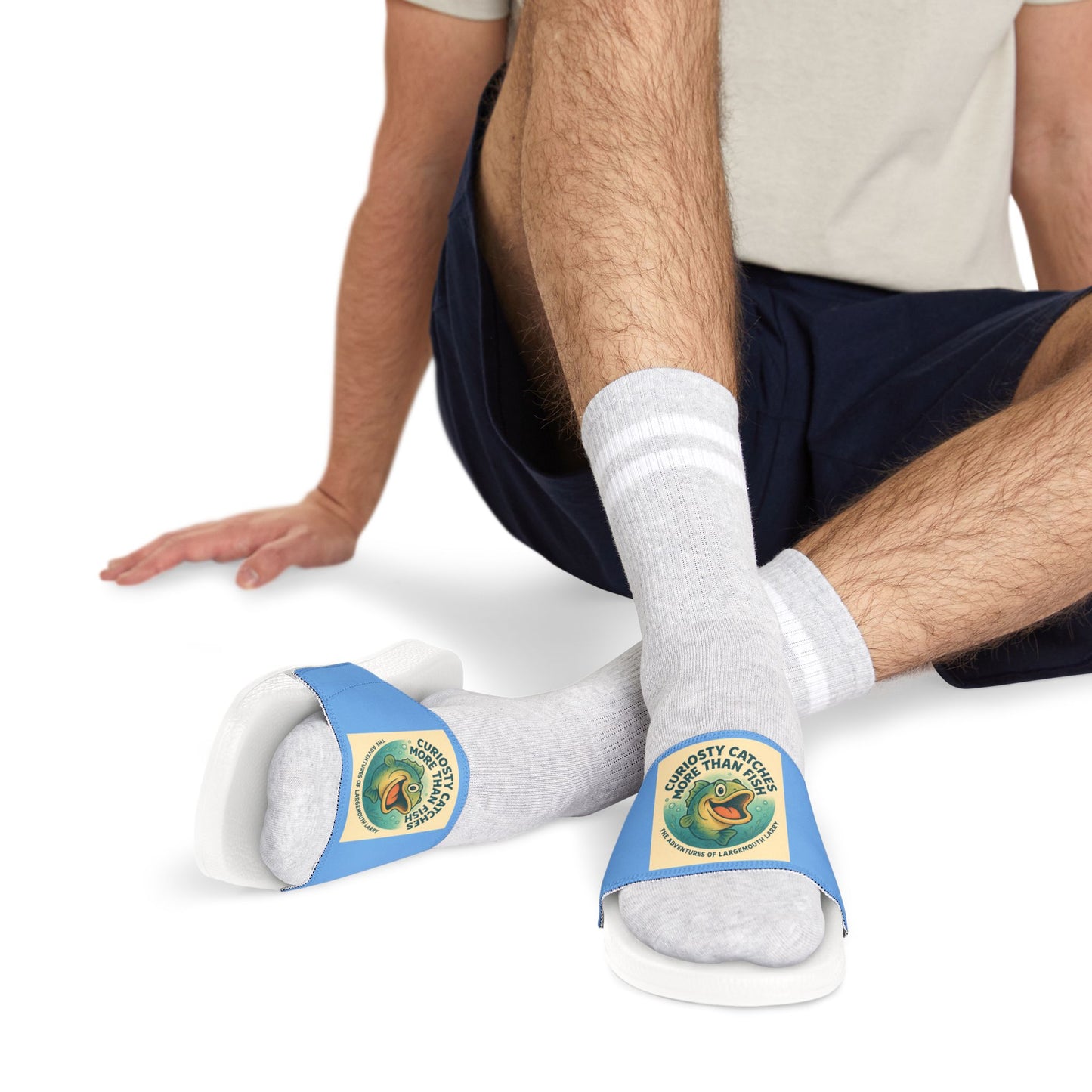 Men's Removable-Strap Sandals, Comfortable Beach Footwear, Casual Summer Slip-Ons, Perfect for Vacation, Fish-themed Sandals