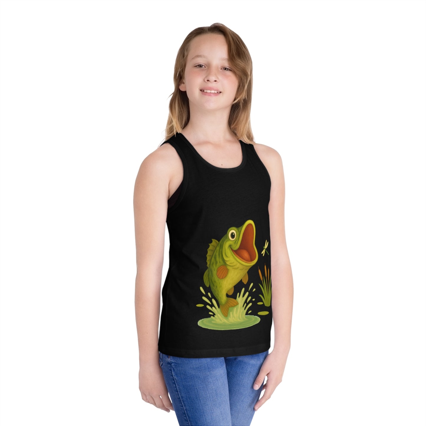 Stay Curious Kid's Jersey Tank Top, Fun Summer Wear, Fishing Gift, Outdoor Adventure Shirt, Playful Children's Clothing