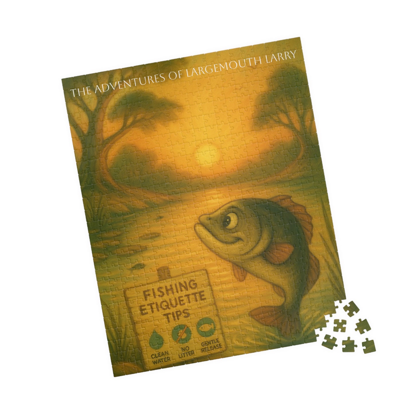 Fishing Puzzle - 110/252/520/1014 Pieces, Family Fun Activity, Outdoor Enthusiast Gift, Game Night Décor, Relaxing Hobby