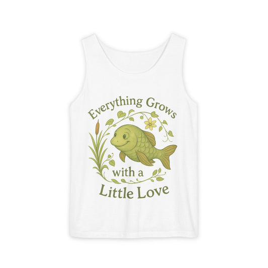 Garden Love Tank Top, Unisex Casual Wear, Gift for Gardeners, Summer Tank, Eco-Friendly Apparel, Nature Inspired Clothing, Mother's Day Gift