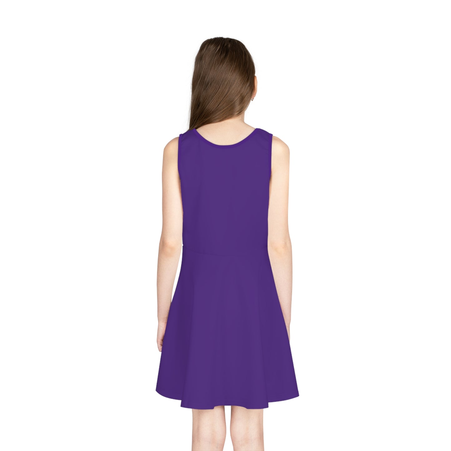 Girls' Purple Fish Print Sundress, Perfect for Summer, Birthdays, Beach Trips, Family Gatherings, Playdates, Girls' Fashion, Playful Dress