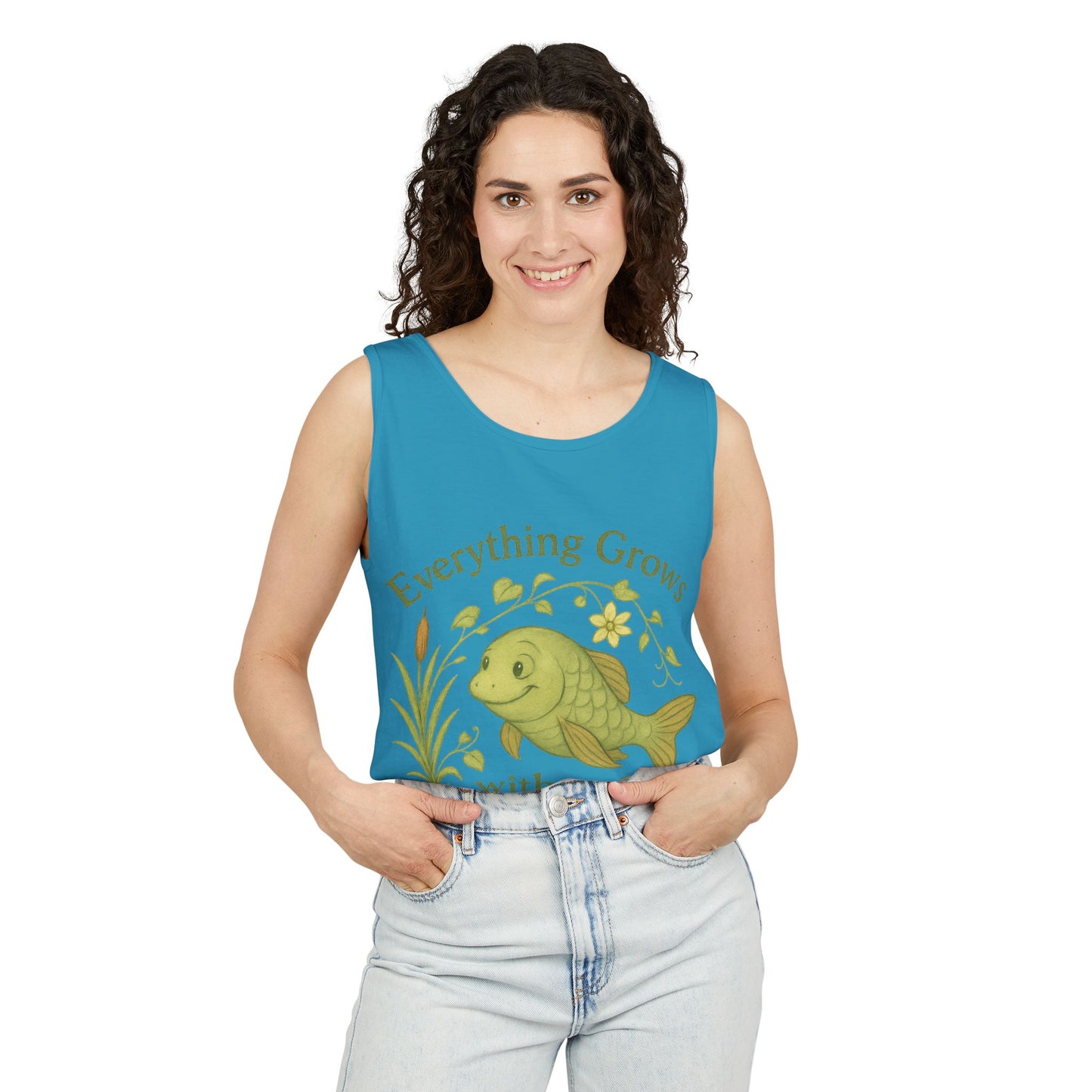 Garden Love Tank Top, Unisex Casual Wear, Gift for Gardeners, Summer Tank, Eco-Friendly Apparel, Nature Inspired Clothing, Mother's Day Gift
