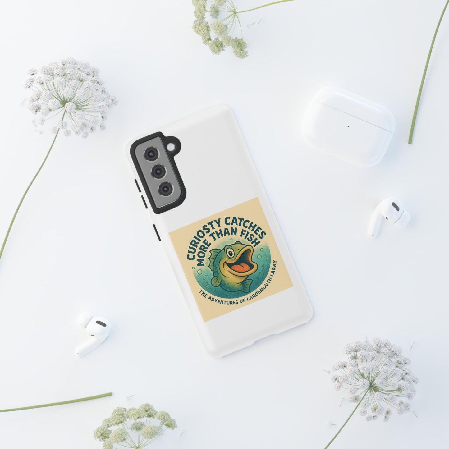Fishing Phone Case | Curiosity Catches More Than Fish | Gift for Anglers, Outdoor Enthusiasts, Birthday, Father's Day
