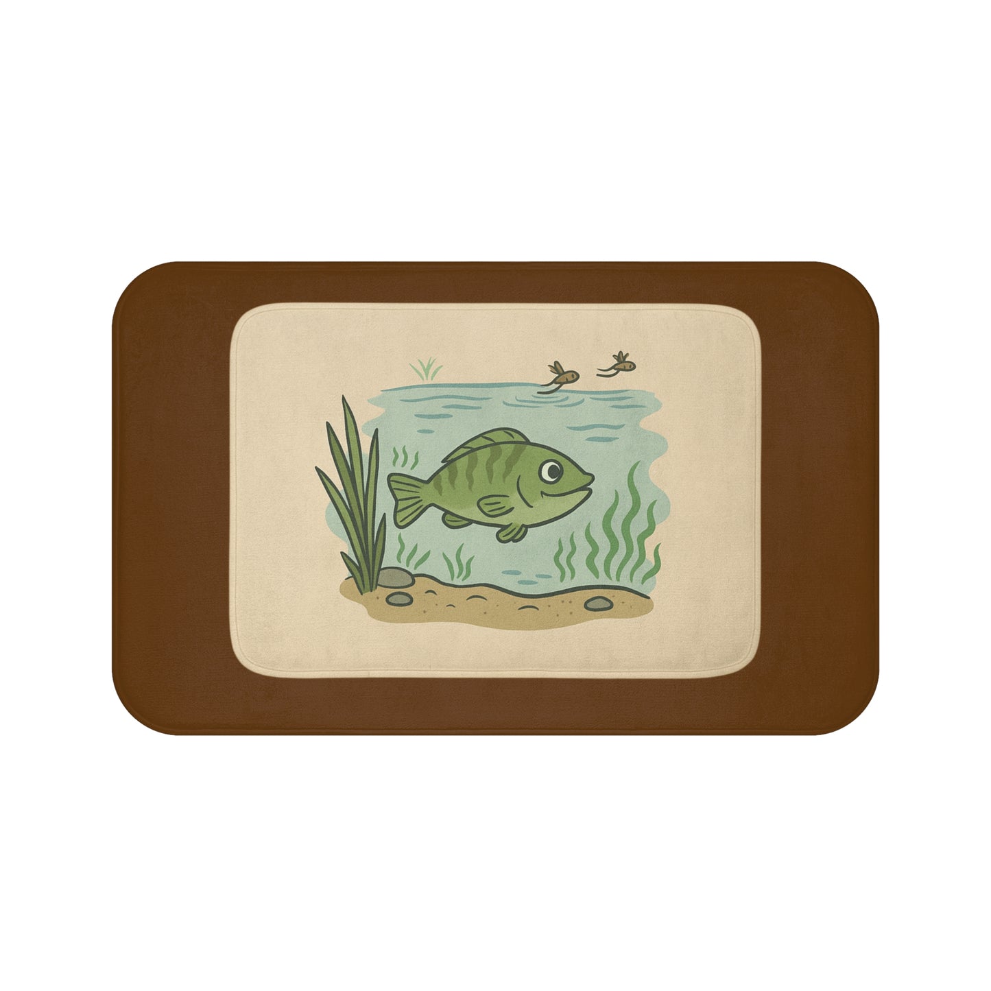 Fish Design Bath Mat, Cute Bathroom Decor, Nature Lover Gift, Fishing Theme Home Accessory, Eco-Friendly Bath Rug