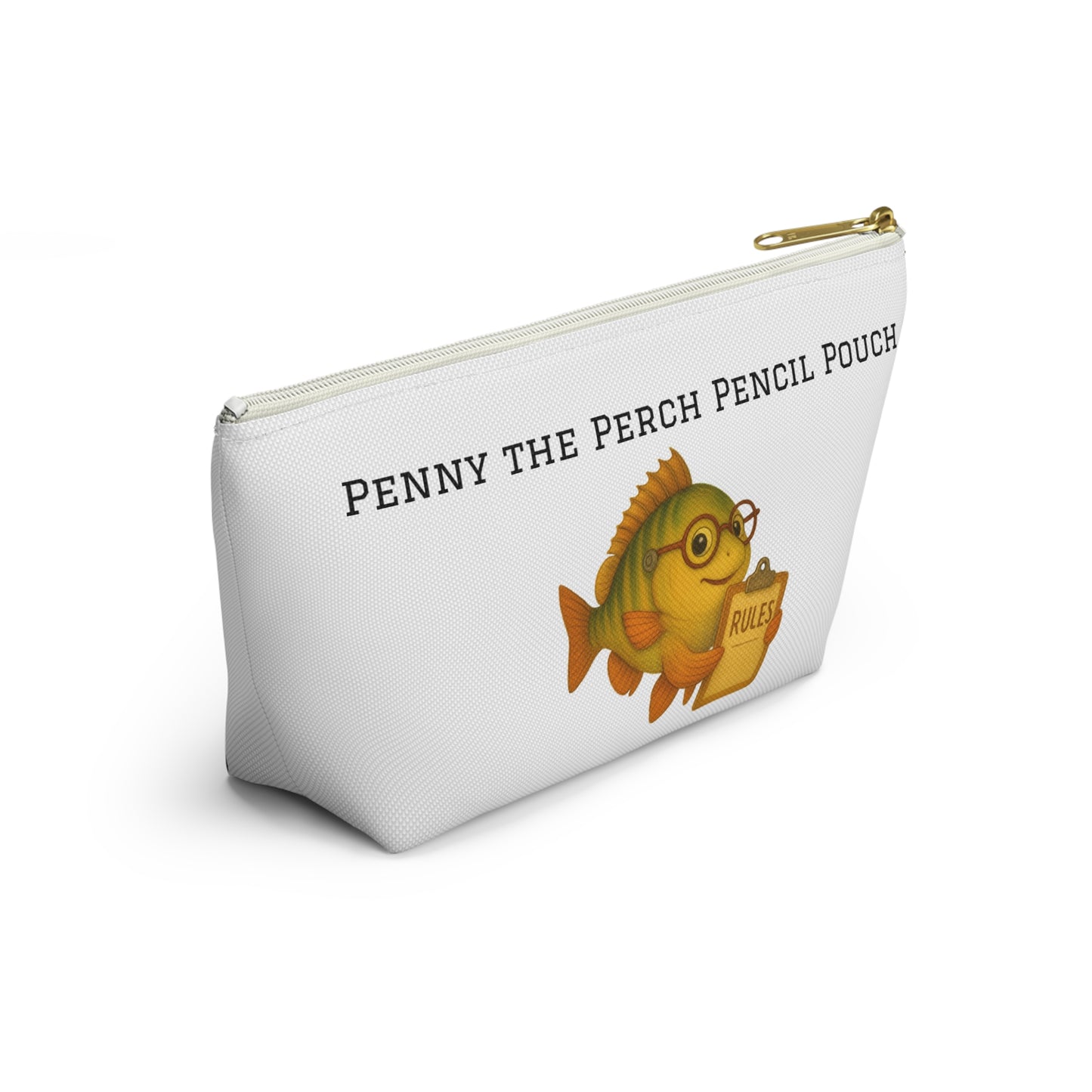 Penny the Perch Pencil Pouch | Cute Fish Accessory Bag, Kids' School Supplies, Back to School Gift, Stationery Organizer, Fun Fishing Theme