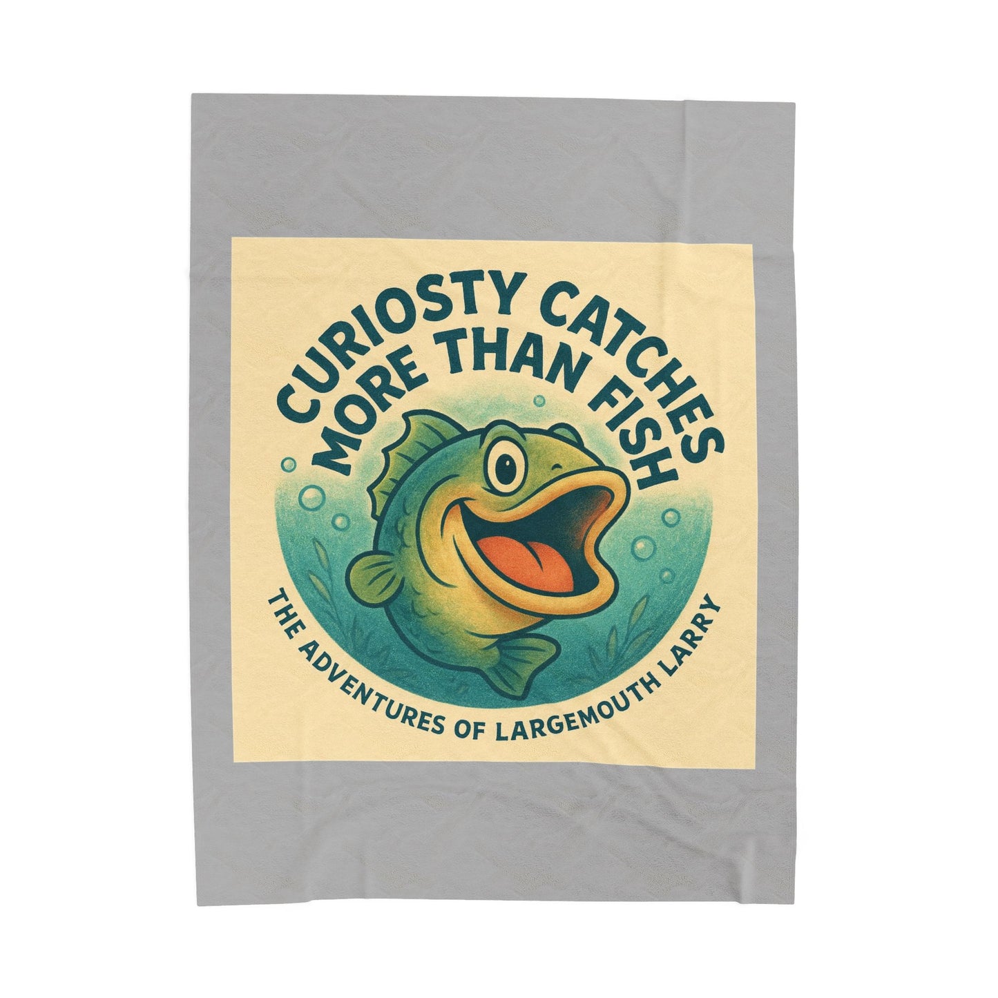 Curiosity Catches More Than Fish - Velveteen Plush Blanket for Fishing Enthusiasts, Cozy Throw for Home, Perfect Gift, Camping [...]