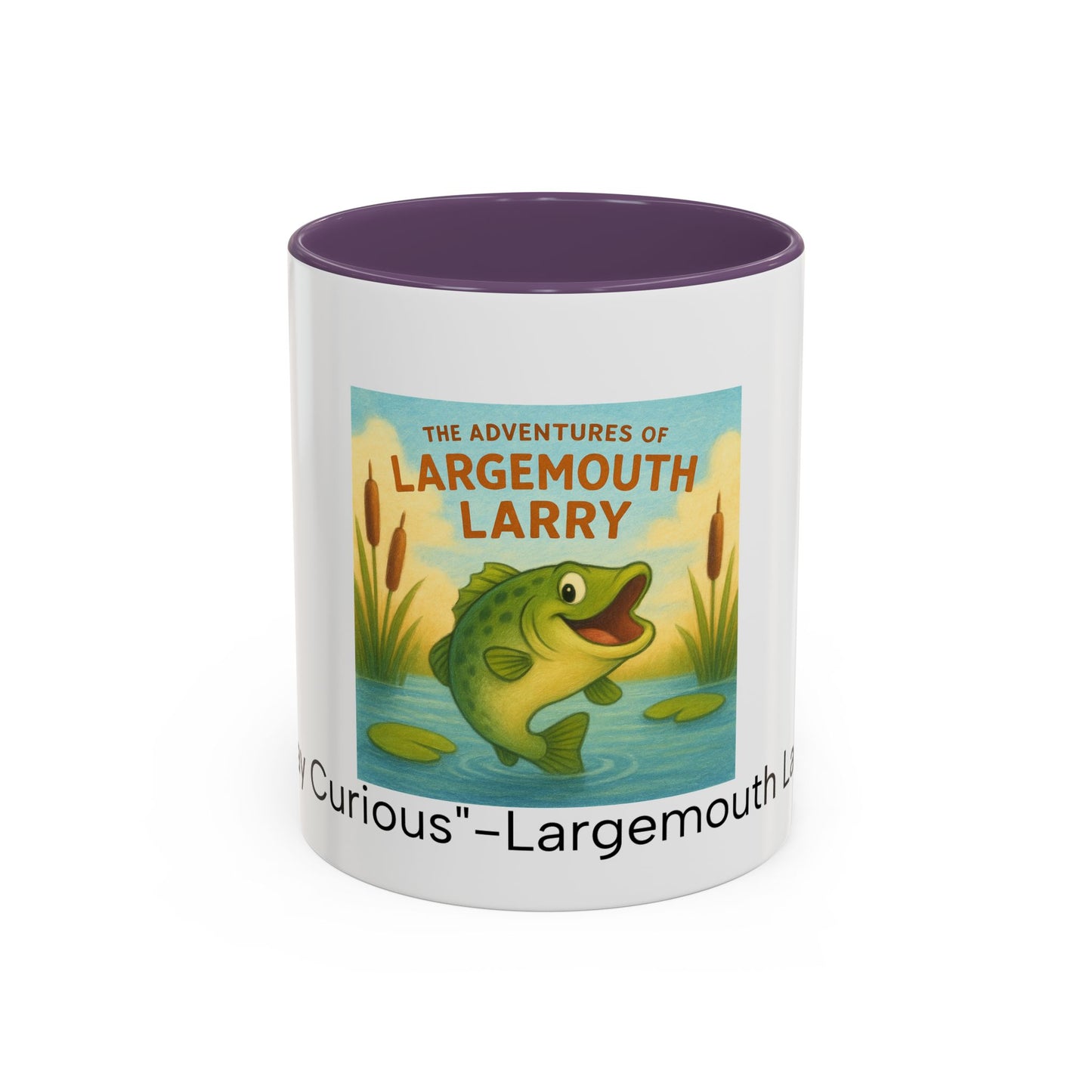 Largemouth Larry Coffee Mug | Fun Cartoon Mug for Kids & Adults, Great Gift for Fishing Lovers, Birthday, Fishing Trip