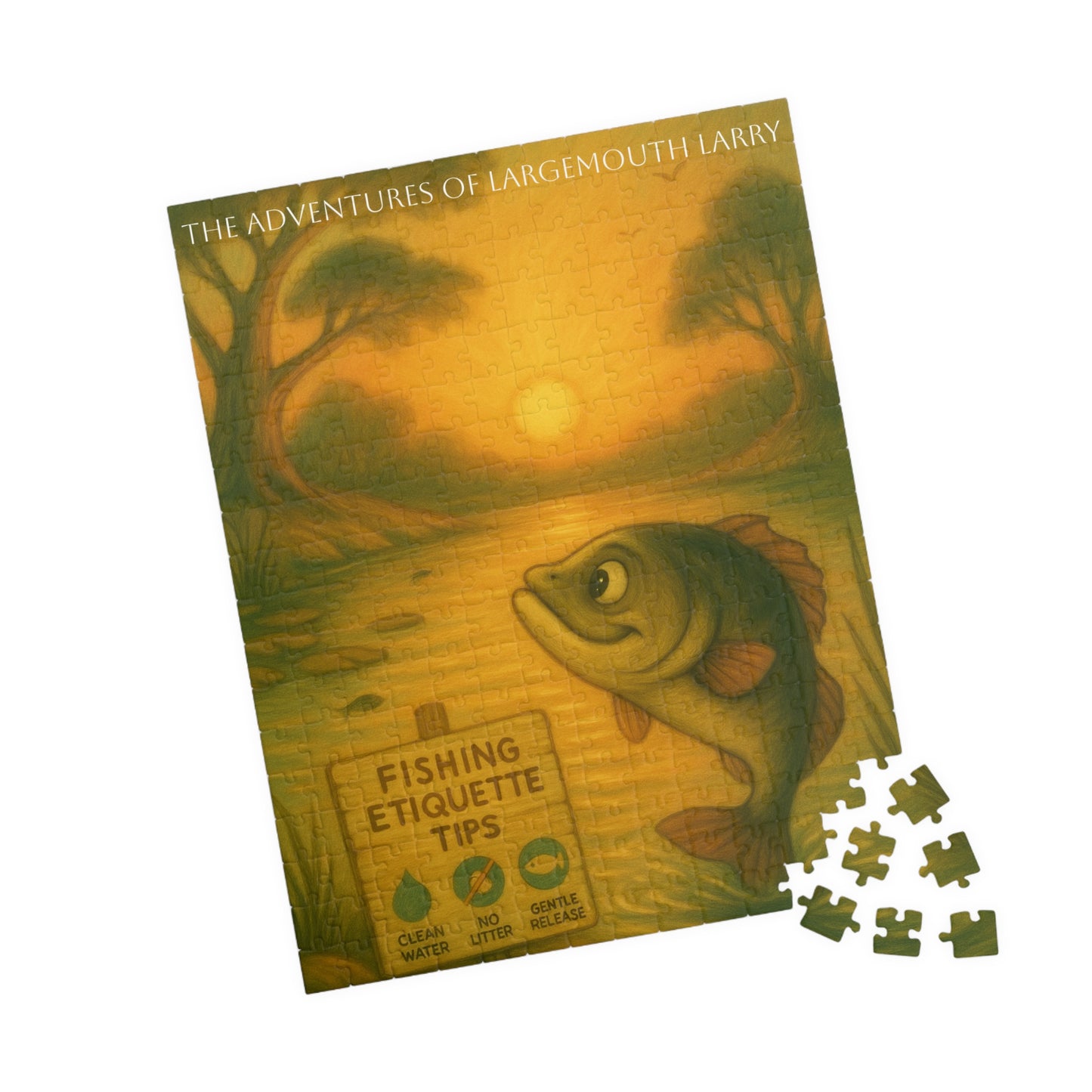 Fishing Puzzle - 110/252/520/1014 Pieces, Family Fun Activity, Outdoor Enthusiast Gift, Game Night Décor, Relaxing Hobby