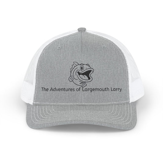 Embroidered Snapback Trucker Cap - The Adventures of Large Mouth Larry, Fishing Gift, Outdoor Hat, Casual Style, Unique Dad Gift