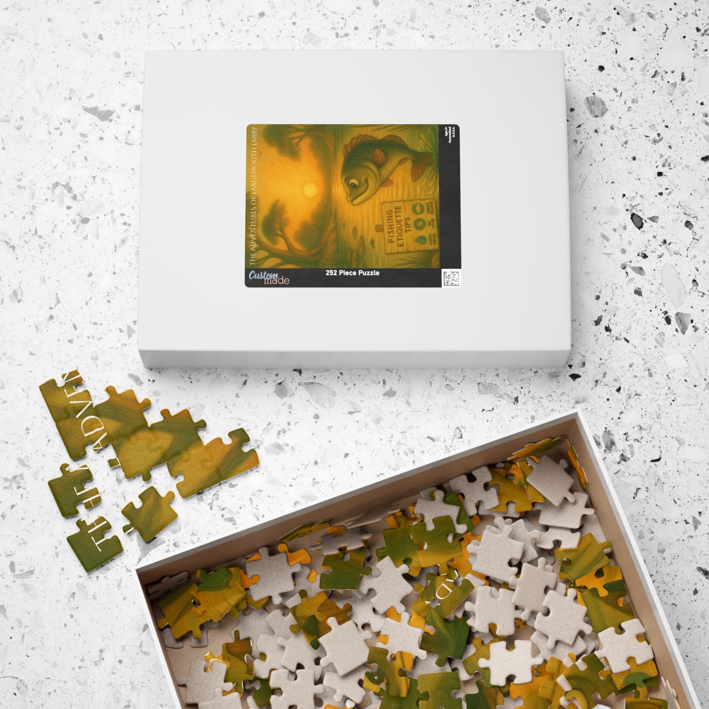Fishing Puzzle - 110/252/520/1014 Pieces, Family Fun Activity, Outdoor Enthusiast Gift, Game Night Décor, Relaxing Hobby
