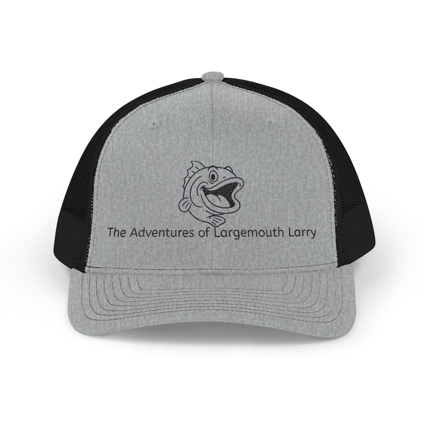 Embroidered Snapback Trucker Cap - The Adventures of Large Mouth Larry, Fishing Gift, Outdoor Hat, Casual Style, Unique Dad Gift