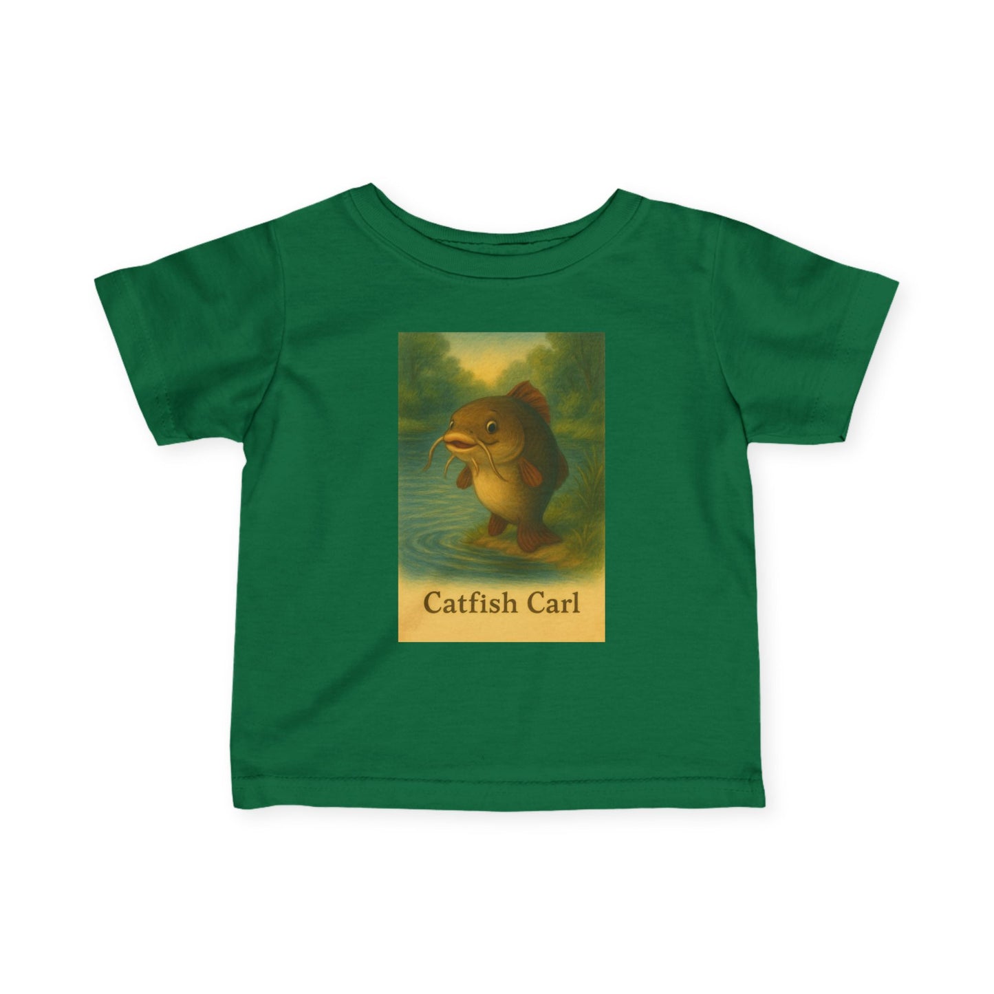 Catfish Carl Baby Tee, Cute Infant Shirt, Toddler Gift, Nursery Outfit, Fish Lover Clothing, Playful Kids Fashion