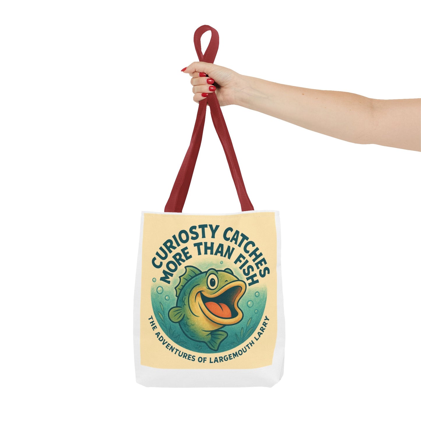 Whimsical Fishing Tote Bag - Curiosity Catches More Than Fish, Beach Bag, Eco-Friendly, Gift for Angler, Nature Lover Tote