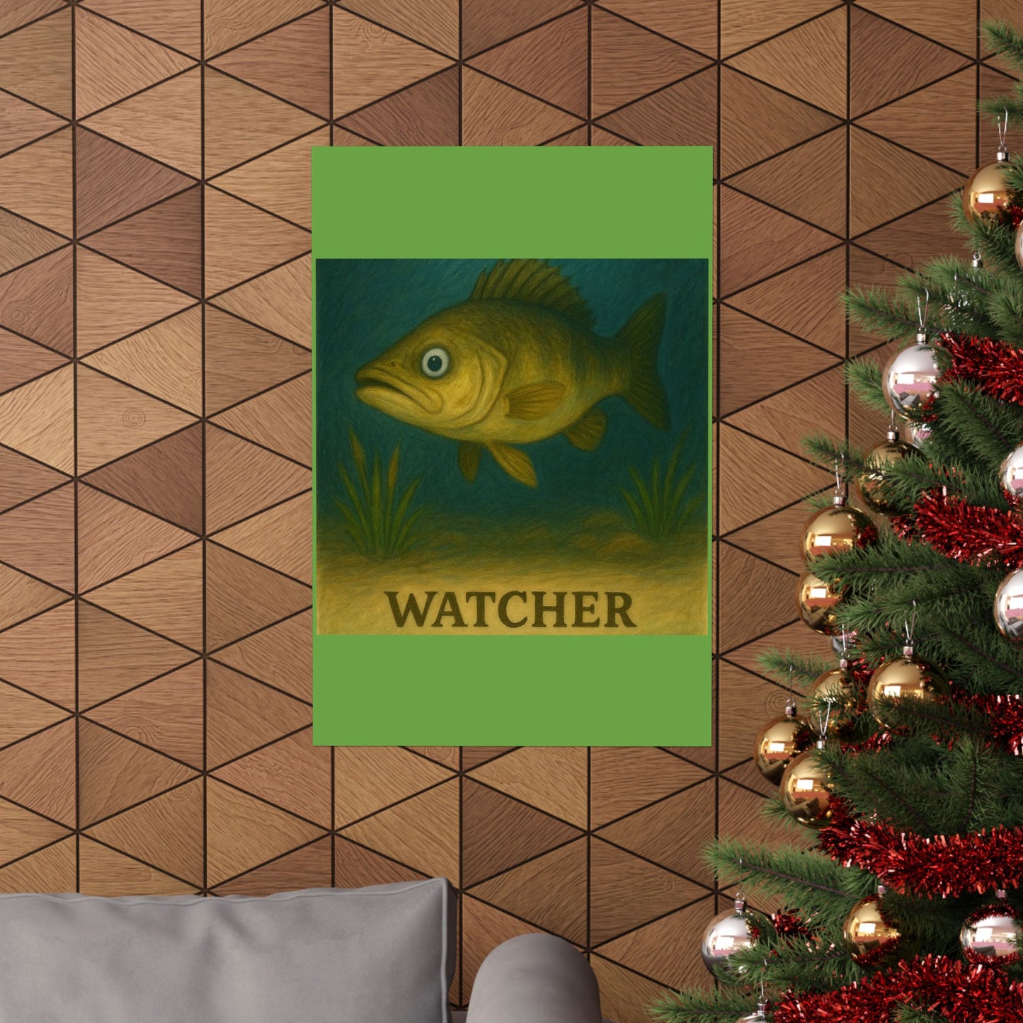 Artistic Fish Poster, Nature Wall Art, Fishing Decor, Home Office Decoration, Perfect Gift for Anglers, Watcher Design
