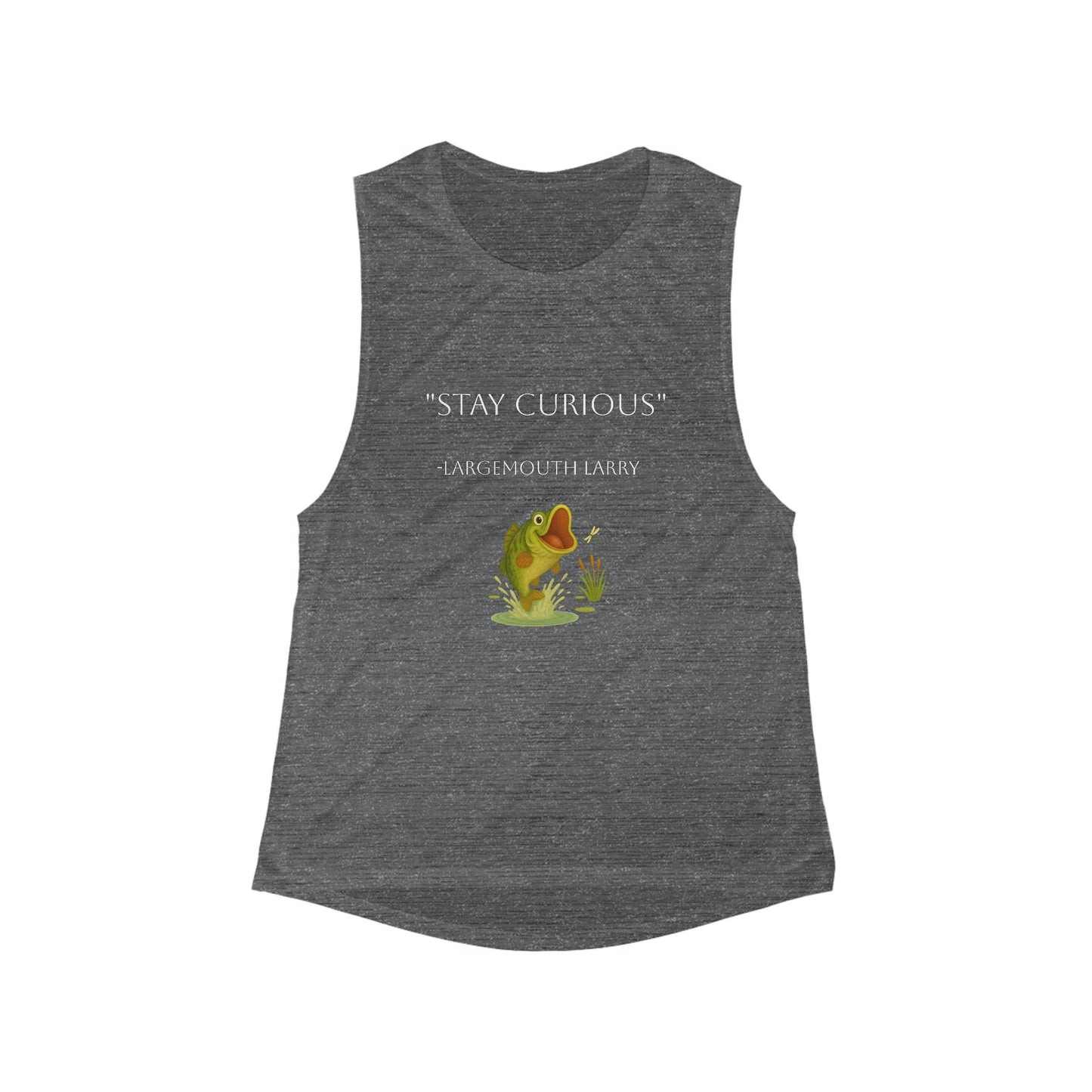 Women's Flowy Scoop Muscle Tank - Stay Curious Frog Tank Top, Casual Workout Shirt, Gift for Nature Lovers, Inspirational Fitness [...]
