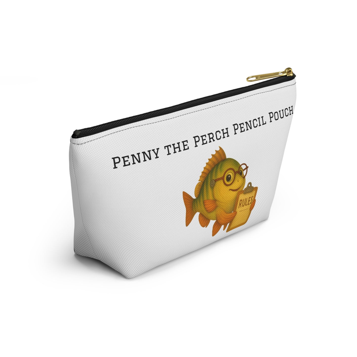 Penny the Perch Pencil Pouch | Cute Fish Accessory Bag, Kids' School Supplies, Back to School Gift, Stationery Organizer, Fun Fishing Theme