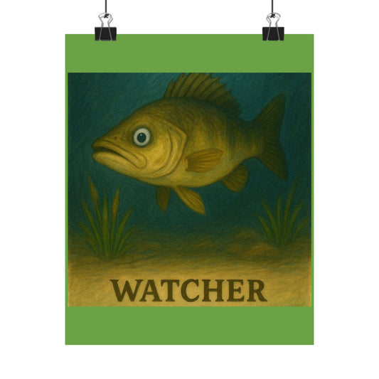 Artistic Fish Poster, Nature Wall Art, Fishing Decor, Home Office Decoration, Perfect Gift for Anglers, Watcher Design